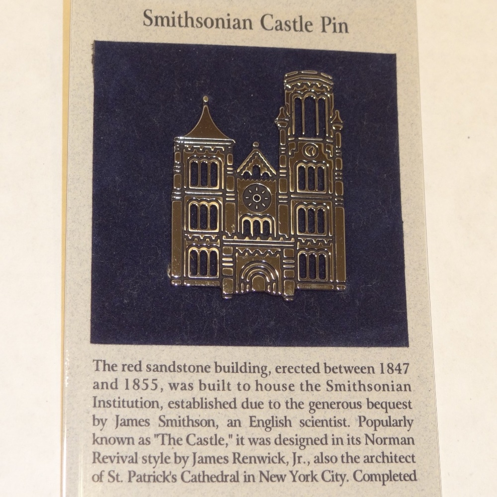 Smithsonian Chrome Castle Pin NWOT
